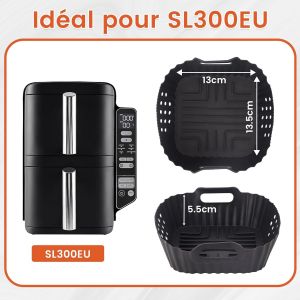 2Pi&egrave;ces Moule Silicone Air Fryer for NINJA Air Fryer Friteuse Sans Huile Ninja Double Stack 7,6l sl300eu, Ninja Airfryer Accessoires Plat Silicone for sl300eu - Neuf