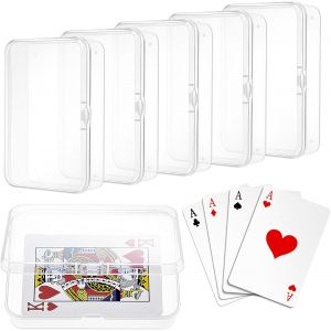 Sansh-5 Pièces Boîte À Cartes À Jouer, Boîte À Cartes Vide, Étui À Cartes À Jouer Plastique Transparent, Boîte Rangement Cartes Transparentes Pour Cartes Bancaires Cartes De Visite Cartes À Jouer - Neuf