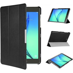 Coque Etui Compatible Avec Samsung Galaxy Tab A 9.7 Pouces, Protection Ultra Fin En Cuir Pu Avec Fonction R&eacute;veil/Sommeil Automatique Pour T550/ T555 - Noir - Neuf