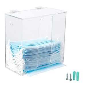 Kgabery-Distributeur De Masque En Acrylique Avec Couvercle,Support De Rangement Pour Masques,Gants,Serviettes,Filet À Cheveux,Couvre-Chaussures,Transparent - Neuf
