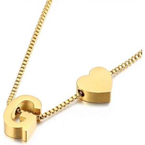 Kal-Collier À Pendentif Initiale En Or, Pendentif Exquis Lettre A-Z Personnalisébijoux Féminins Minimalistes Collier Lettre A-Z - Neuf