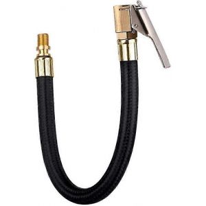 Tuyau de pompe de gonflage de pneu,valve de voiture 40CM Tuyau en caoutchouc d'air Mandrin de pneu avec adaptateur de tuyau d'extension de clip - Neuf