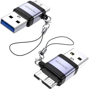 KAL-Usb M&acirc;le Vers Micro B M&acirc;le, Usb 3.0 M&acirc;le Vers Micro B, Adaptateur Micro B Vers Usb M&acirc;le Adaptateur De Charge De Donn&eacute;es Pour Ordinateurs, Ordinateurs Portables, Disques Durs Externes (2 Packs) - Neuf
