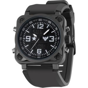 Eryi-Montre Militaire Homme Chronographe: Mouvement À Quartz Analogique Original Japonais + Mouvement Numérique - Etanche Design Lumineuses Montre Pour Entraînement Tactique Camping Randonnée - Neuf