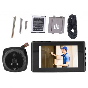 Sonnette visuelle HD intelligente, enregistrement automatique, interphone video, antivol, camera pour la securite de la maison, noir - Neuf