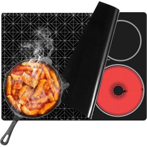 Tapis Pour Plaques &Agrave; Induction 62X53Cm, Couvre Plaque Tapis De Cuisson &Agrave; Induction, Couverture De Table De Cuisson &Eacute;lectrique, Tapis De Protection Antid&eacute;rapant Avec Motif Exquis(Carreaux - Neuf