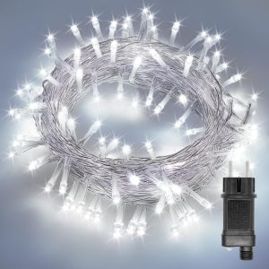 Jgd-Guirlande Lumineuse 8 Mode 10m 100 Led, D&eacute;coration Romantique Pour Sapin De No&euml;l Mariage F&ecirc;te,Guirlande Int&eacute;rieure (Blanc, Fil Transparent) - Neuf
