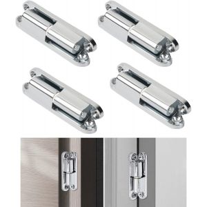 4 Pi&egrave;ces Charniere Porte Placard, Paumelle Ruban de R&eacute;novation Charni&egrave;re de Porte Amovibles,Charni&egrave;re &agrave; Visser en Alliage de Zinc Chrom&eacute; pour Porte Int&eacute;rieures Ext&eacute;rieures Box Cabanon Fen&ecirc;tre Cl&ocirc;ture - Neuf