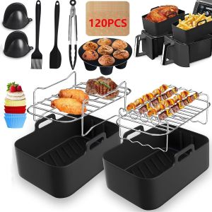 NouvelHorizonstore-12 Pi&egrave;ces Accessoires pour friteuse &agrave; air chaud Ninja Foodi AF400EU, AF300EU, 7.6L-9.5L Air Double Zone, Accessoires pour Air Fryer, Sans BPA Air Fryer Accessories, Passe au Lave-V - Neuf