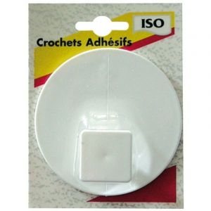 Iso - Crochet Pat&egrave;re Adh&eacute;sif Gm Blanc Blister - Neuf