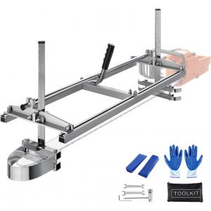 VornixorSarlshopGruminette Scierie Mobile Portable 355-914 mm Barre de Guidage en Acier Galvanis&eacute; avec &Eacute;paisseur de Coupe 5,08-300 mm Coupe Transversale Moulin &agrave; Scie &agrave; Cha&icirc;ne de Tron&ccedil;onneuse pour Co - Neuf