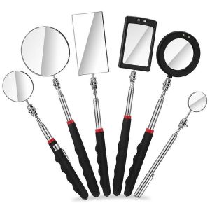 Miroir d'inspection télescopique LED 6 pièces,Outil de miroir mécanique LED rétractable,Rétractable sous Vehi - Neuf