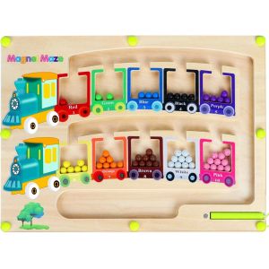 KAJGL-Jeux Labyrinthe Magnetique Enfant Apprendre Les Couleurs Jeu De Comptage Et Tri Jouet Bois Jouets Montessori Pour Le D&eacute;veloppement La Motricit&eacute;pour Gar&ccedil;ons Filles Educatif Cadeau 3-7 Ans - Neuf