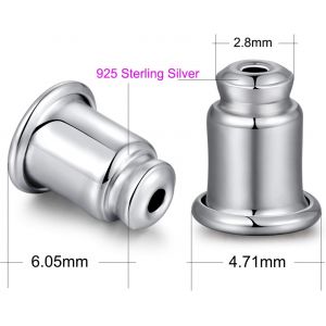 Kalanka-18k Blanc Or Plaqu&eacute; Fermoirs Boucles D'oreilles 925 Argent Sterling Pour Femmes Fermoir Boucle D'oreille Dos R&eacute;glable Ascenseurs - Neuf