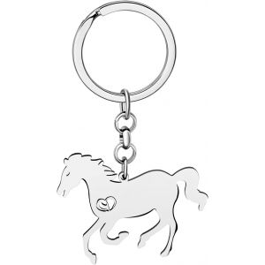 Kal-Alliage Cheval Running Porte-Cl&eacute;s Accessoires &Eacute;mail Licorne Bijoux Pour Les Femme Filles Car Wallet Charms (Argent A) - Neuf