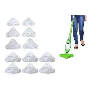 Lot de 12 lingettes de nettoyage lavables en microfibre pour balai vapeur H2O X5 - Neuf