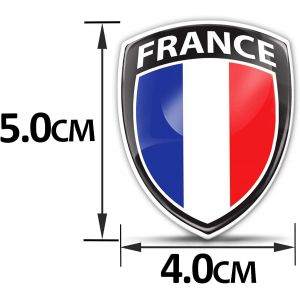 Lot de 2 autocollants 3D flexibles avec drapeau national de la France, emblème français pour voiture, moto, F 145 - Neuf