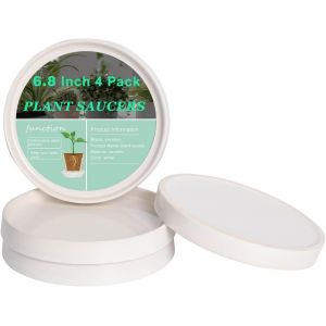 Grande Soucoupe En C&eacute;ramique Pour Pots De Fleurs-4 Plateaux Ronds De 17,8 Cm Pour Pots De Fleurs De 10,2 Cm,14,2 Cm,Les Soucoupes Modernes En C&eacute;ramique Blanche Sont Parfaites Pour La - Neuf