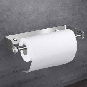 Dérouleur Porte Essuie Tout Murale 33cm Argent Support pour Porte Papier de Cuisine en Acier Inox Porte Sopalin pour Toilette - Neuf