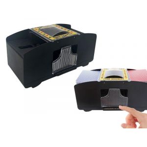 M&eacute;langeur de cartes &eacute;lectrique pour 1 &agrave; 2 jeux de poker et de blackjack - Machine de m&eacute;lange automatique &agrave; piles - Neuf
