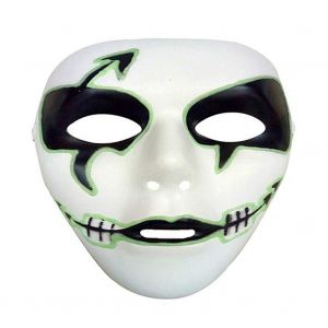 Hjlian Masque Lumineux D'halloween, Masque De Costume De Fete, Masque De Danse En Plastique Pour Visage D'horreur - Neuf