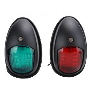 HJLIAN Feux de navigation a LED AC12 V, etanches IP66, 5 W, lampe d'avertissement pour bateau, yacht, noir - Neuf