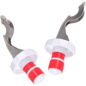 Checarzhn--No1-Lot De 2 Bouchons À Vin Sous Vide Extensibles Pour Vins En Plastique De Qualité Alimentaire Et En Silicone Bouchons De Bouteille Réutilisables - Neuf