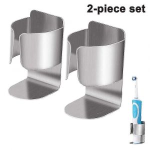 Porte-brosse à dents 2 pièces pour brosse à dents électrique en acier inoxydable - Neuf