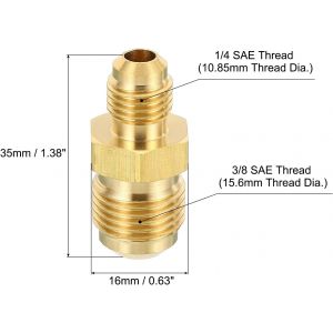 1/4 SAE Mâle x 3/8 SAE Mâle Laiton Tube Coupleur,3 Paquet Tuyau Raccord Filetage Gaz Adaptateur Évasement Connecteur Union Couplage avec PTFE Ruban pour Plomberie CVC - Neuf