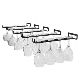 Support À Verres Suspendu - Support À Verres À Vin Avec 5 Rails Pour 13 À 18 Verres, 30 Cm X 5 Cm X 2 Cm - Neuf