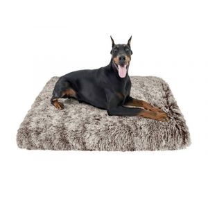 Panier Antid&eacute;rapant Pour Chiens Et Chats 50 X 40 Cm - Tapis De Couchage En Peluche Douce Couleur Caf&eacute; - Neuf