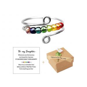 Anneaux Fidget Spinner Ajustables Avec Cartes Messages - Lot De 2 - Neuf