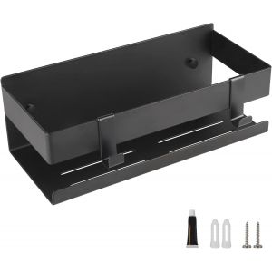 &Eacute;tag&egrave;re Douche Murale Etagere Salle De Bain Avec 2 Crochets Serviteur De Douche Sans Per&ccedil;age, &Eacute;tag&egrave;re De Rangement Douche, Support Douche Porte Gel Douche Salle De Bain Serviteur De Douche Noir - Neuf