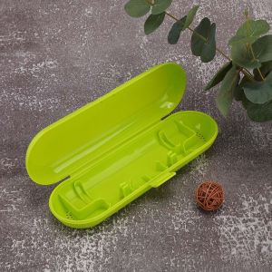 Porte-brosse a dents universel, portable et de couleur unie, boite de rangement pour les voyages (vert) - Neuf