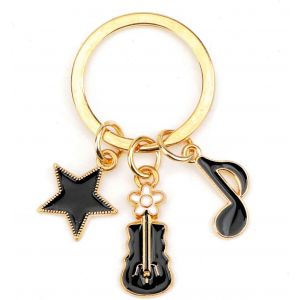 Kal-Porte-Clés, Porte-Clés Musical, Pendentif Instrument De Musique Noir Et Blanc, Cadeau Pour Mélomanes, Petit Cadeau Pour Mère, Fils, Fille, Collègue - Neuf