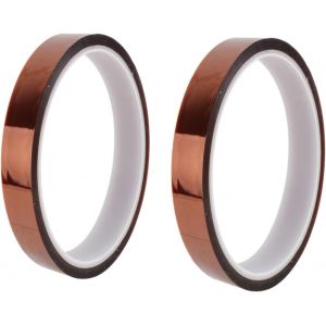 Kapton Haute Temp&eacute;rature R&eacute;sistant,2volumes 10mm * 33m Polyimide Heat R&eacute;sistant Haute Temp&eacute;rature Ruban Adh&eacute;sif D'or R&eacute;sistant &Agrave; La Chaleur Ruban Pour Presse &Agrave; Chaud Circuit Fils Soudure &Agrave; L'&eacute;tain - Neuf