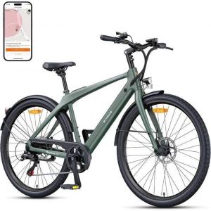 Engwe N1 Air - V&eacute;lo &Eacute;lectrique - 28 Pouce- Cadre En Fibre De Carbone - Autonomie 100 Km - Batterie 36v 10ah - Freins &Agrave; Disque - Vert - Neuf