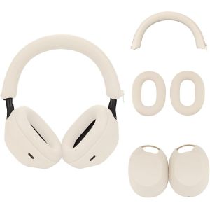 acdsgd-Etui en Silicone pour Sony WH-1000XM5,Housse de Protection pour Casque xm5,Oreillettes pour Sony xm5, Accessoires wh-1000 XM5,Peau protectrice en Silicone Souple-Gray - Neuf