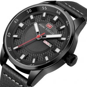Mini Focus Hommes Mode Analogique &Eacute;tanche Bracelet En Cuir Montre Quartz Montre-Bracelet (Noir) - Neuf