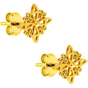 Kal-Boucles D'oreilles Noeud De Sorcière Pour Femme En Acier Inoxydable Amulettes Celtique Triskel - Neuf