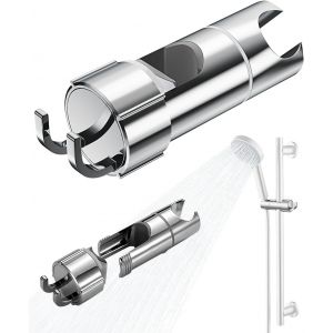 KGABERY-Support De Douchette Universel,Support De Pomme Douche Pour Tige Coulissante,Support De Douche Réglable De 16 À 27 Mm,Support De Douchette Rotatif Avec 2 Crochets Support Pomme Douche - Neuf
