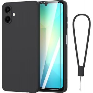 Store-Coque Pour Samsung Galaxy A06 4g+1 Pièces Verre Trempé,Coque Samsung A06 Souple Silicone Mince Étui Protection Anti-Rayures Housse Pour Samsung Galaxy A06 4g (6.7"")-Noir - Neuf