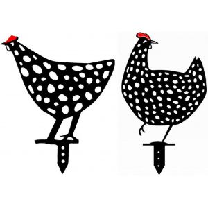 Décoration de poule de jardin,2 pièces de poulet jardin art,statue de coq de jardin,décapage de jardin délicat - Neuf