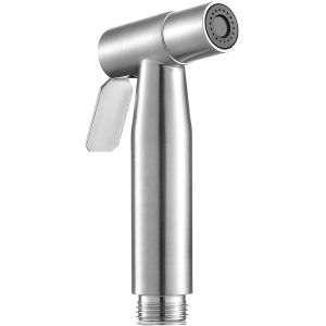 Pommeau de douche bidet en acier inoxydable, robinet de douche de salle de bain, robinet de bidet pour le nettoyage des toilettes, gant de toilette pour animaux, une couche de produit nettoyant (pomme de douche uniquement) - Neuf