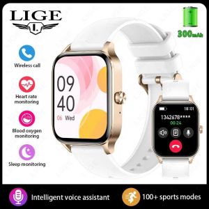 Lige-Montre Intelligente De Sport Pour Femme, Écran Hd 1.85 "", Visage De Montre Personnalisé, Moniteur De Santé, Appel Bluetooth, Mode.Silica Gel White. - Neuf