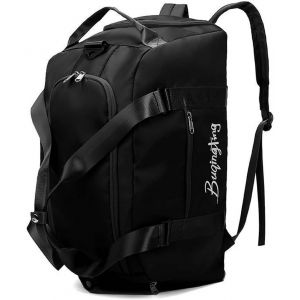 Acdsgd-Sac De Sport Homme Femme, Sacs De Voyage Grande Capacit&eacute; Avec Compartiments Chaussures Poche Humide Et Manchon Pour Chariot, Sac &Agrave; Dos Pour Gym, Fitness, Weekend Voyages, Natation, Yoga, Noir - Neuf