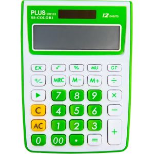 - Calculatrice de bureau SS-Color avec grand &eacute;cran LCD &agrave; 12 chiffres, avec gros boutons, fonction standard calculatrice de base pour bureau, maison et &eacute;cole, couleur vert - Neuf