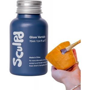 Vernis transparent pour poterie en argile autodurcissante et peinture acrylique, finition brillante, vernis incolore imperm&iquest;&iquest;able et r&iquest;&iquest;sistant aux rayures, 70 ml - Neuf