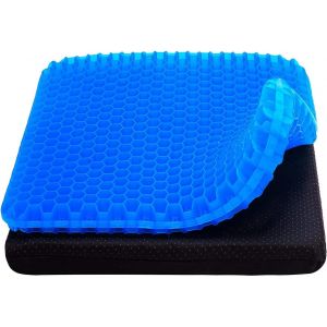 SUBZONAL-Grand Coussin de si&egrave;ge en Gel, Design en nid d'abeille, Coussin en Gel Double &eacute;paisseursoulageant Les douleurs dorsales, pour Voiture, Bureau, Maison, Fauteuil Roulant et Chaise - Neuf
