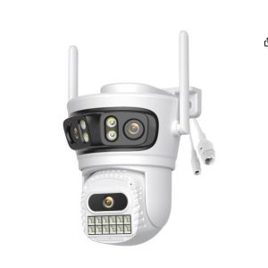 Cam&eacute;ra de s&eacute;curit&eacute; ext&eacute;rieure ANBIUX 3-en-1, cam&eacute;ra WiFi 2,4/5 GHz, vue &agrave; 360&deg;, vision nocturne couleur, surveillance intelligente, audio bidirectionnel, IP66, compatible TF/Cloud. - Neuf